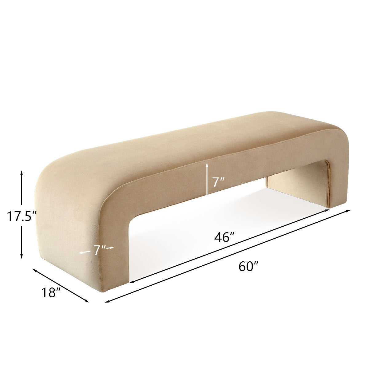 Floranda 60" Fully Velvet Upholstered Waterfall Entryway Bedroom Bench By Mercer41