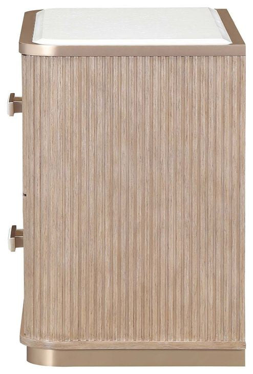 West Kensington Sea Salt Caramel 2 Drawer Nightstand By Michael Amini