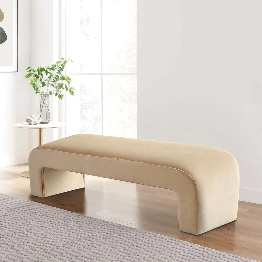 Floranda 60" Fully Velvet Upholstered Waterfall Entryway Bedroom Bench By Mercer41