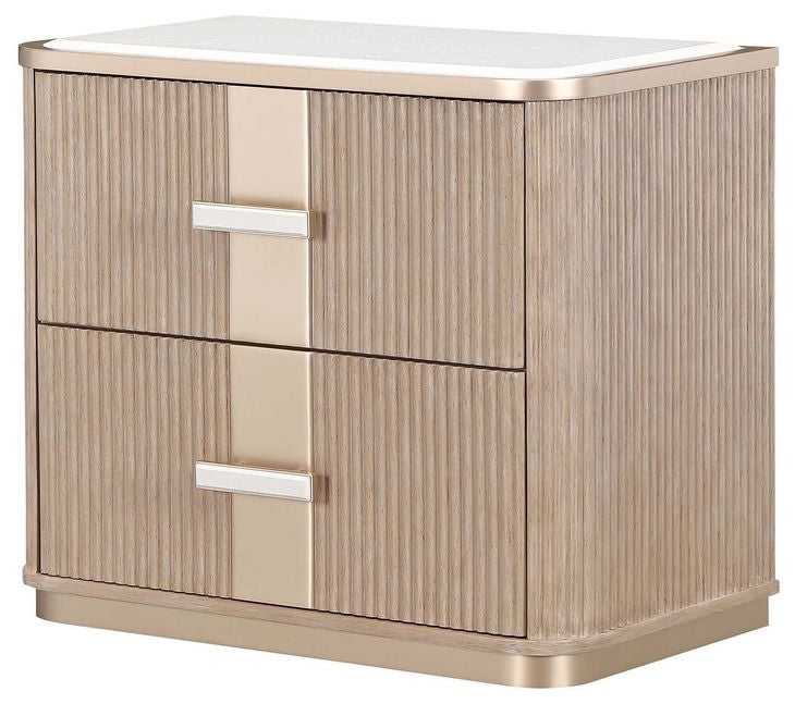 West Kensington Sea Salt Caramel 2 Drawer Nightstand By Michael Amini
