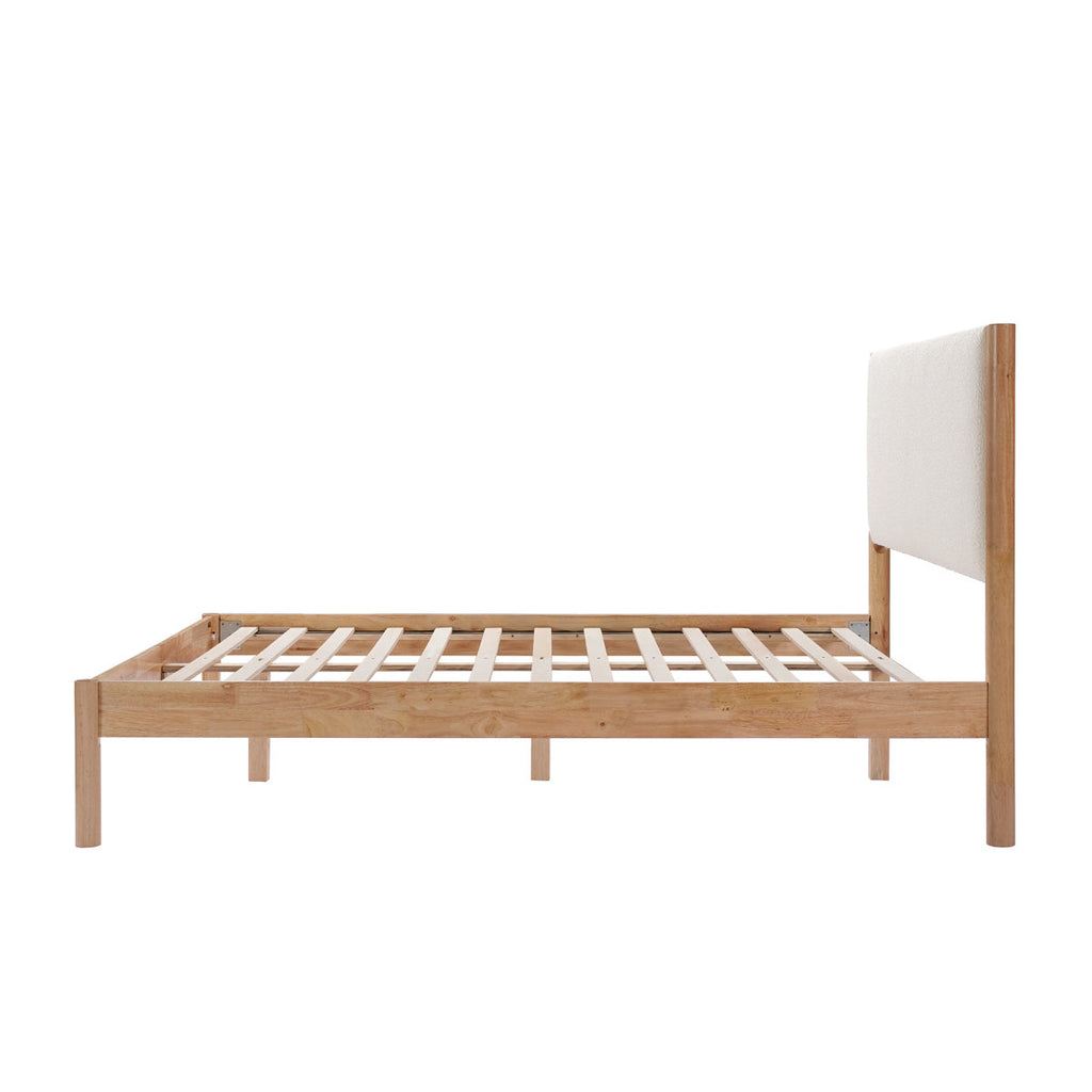 Ardin Solid Wood Queen Bed Frame With Cream Boucle Upholstered Headboard
By Ebern Designs
