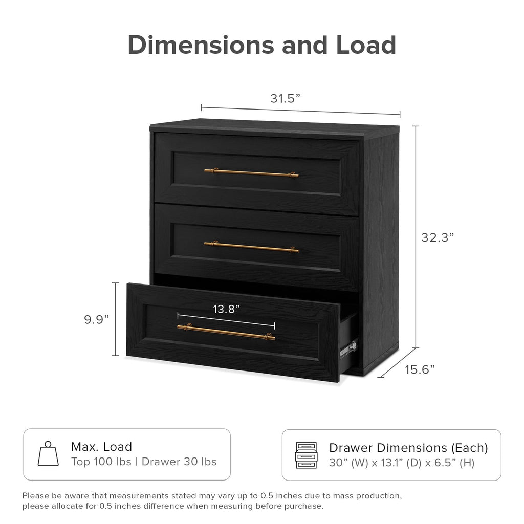 Black Oak
Blake 3 Drawer Dresser, Black Oak