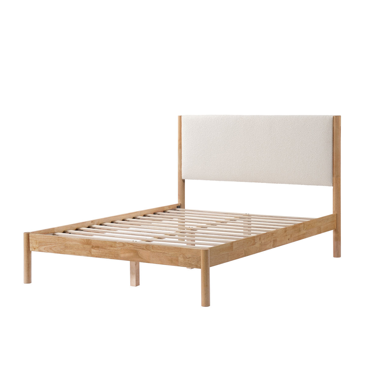 Ardin Solid Wood Queen Bed Frame With Cream Boucle Upholstered Headboard
By Ebern Designs