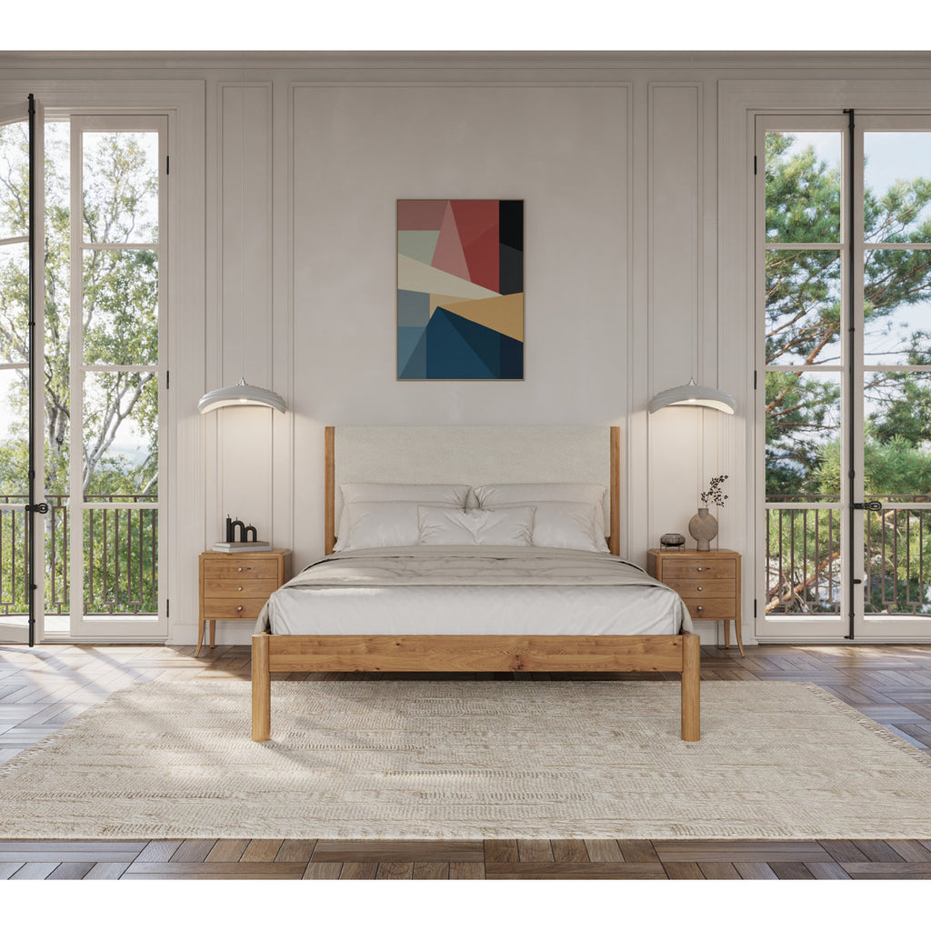 Ardin Solid Wood Queen Bed Frame With Cream Boucle Upholstered Headboard
By Ebern Designs