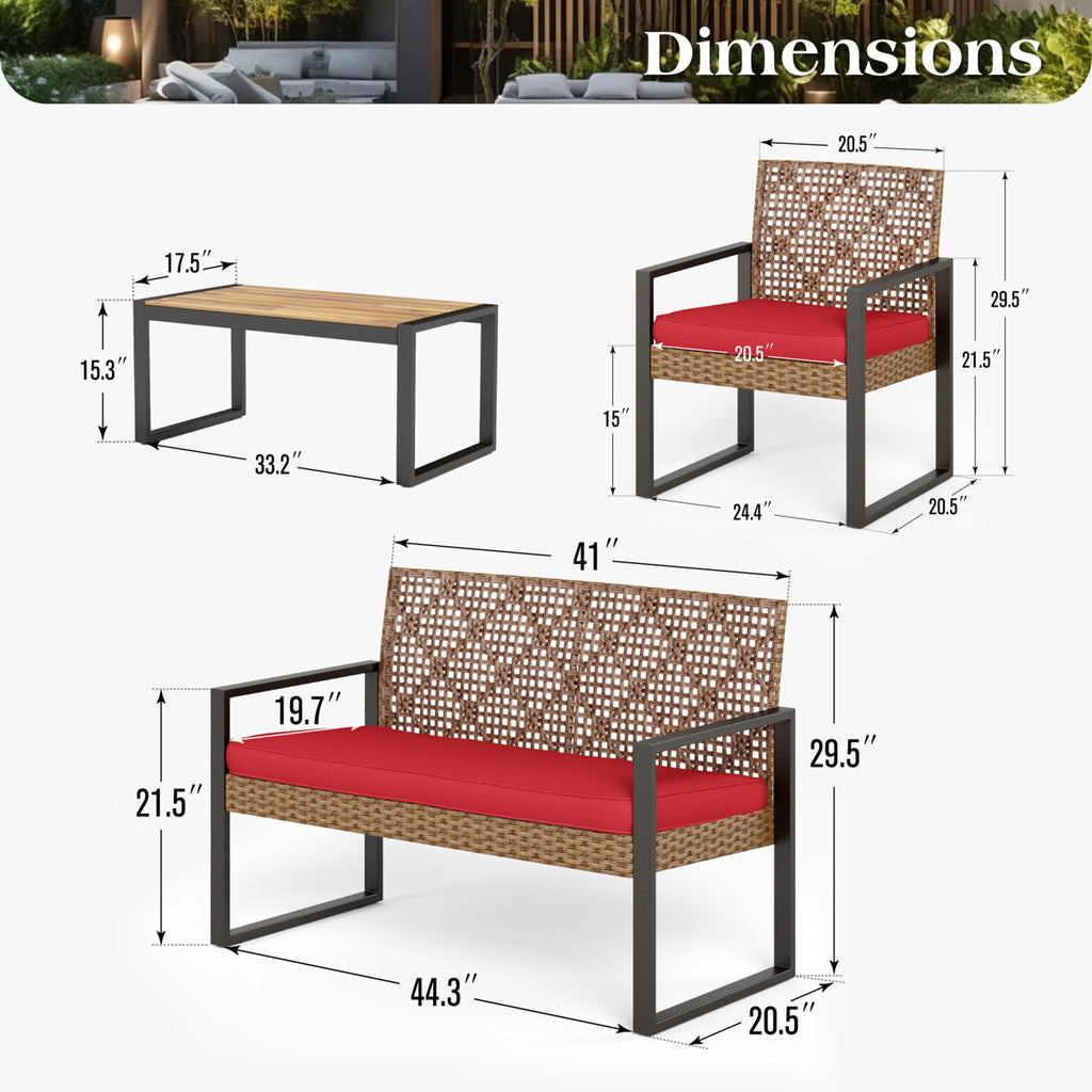 Armantine Darb Stylish 4-Person Wicker Patio Set
By Lark Manor™