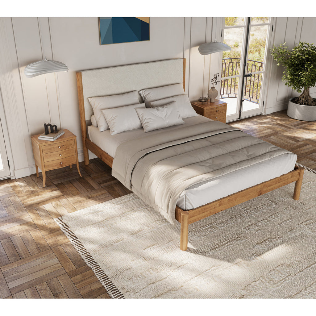 Ardin Solid Wood Queen Bed Frame With Cream Boucle Upholstered Headboard
By Ebern Designs