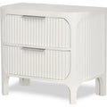 Sea Winds Genevie Reed 2 Drawer Nightstand with Power & USB in Pristine White Finish FL-B49932-WHITE