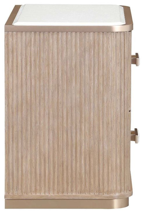 West Kensington Sea Salt Caramel 2 Drawer Nightstand By Michael Amini