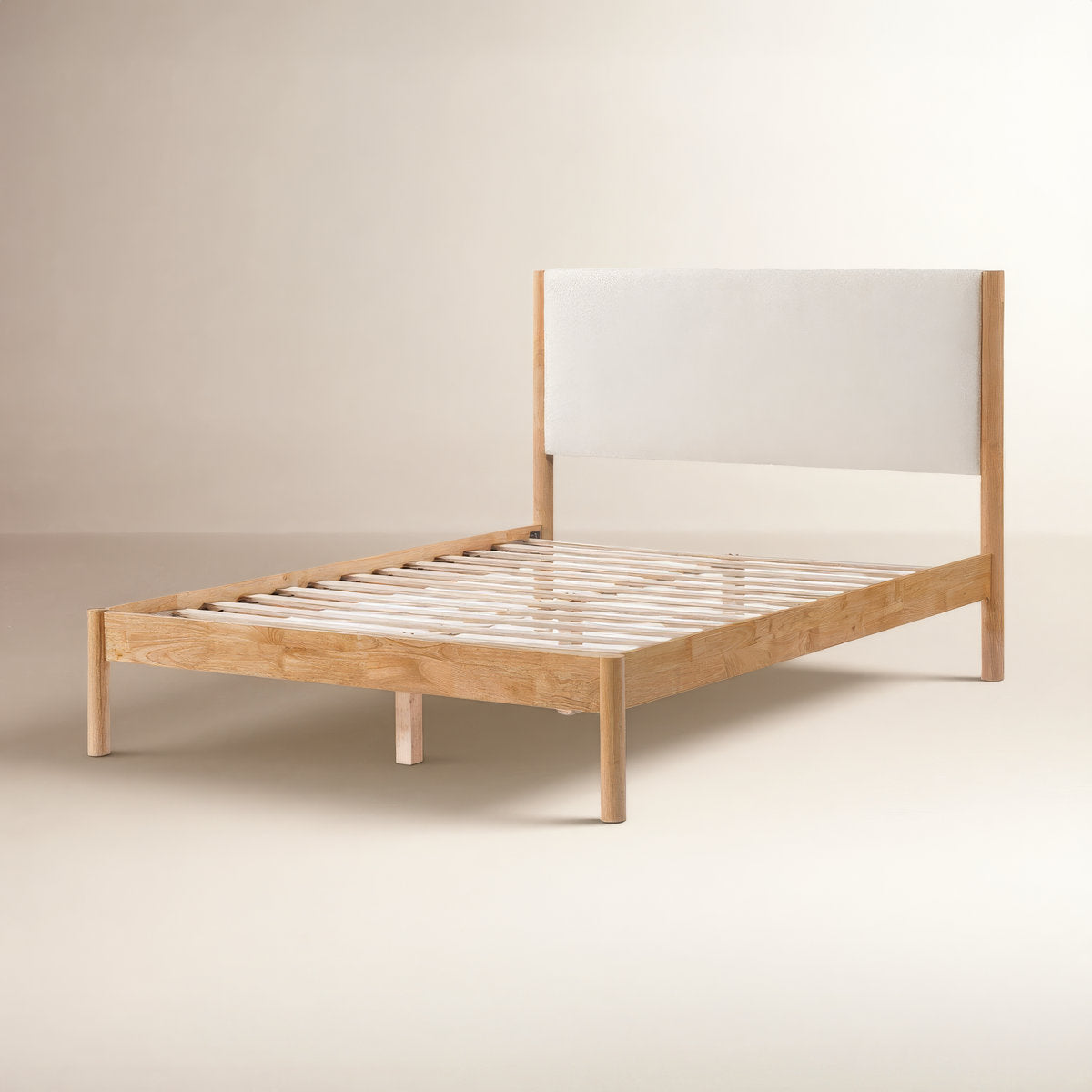 Ardin Solid Wood Queen Bed Frame With Cream Boucle Upholstered Headboard
By Ebern Designs