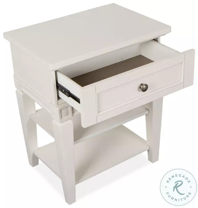 Magnussen Furniture Willowbrook Open Nightstand in Egg Shell White